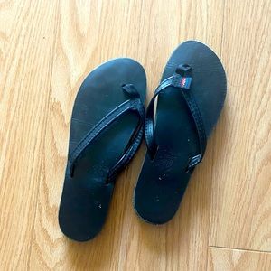 Black Rainbow Flip Flops